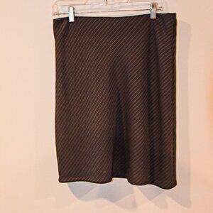 Next Brown with beige diagonal pin stripe skirt Size 12